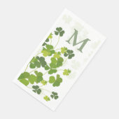 Serviette En Papier Monogramme de bouquet Shamrock vert (Coin)
