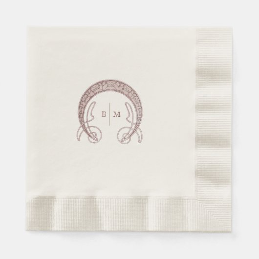Serviette En Papier Monogramme de Bourgogne Art Nouveau Initiales Déco (Devant)
