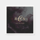 Serviette En Papier Monogramme de calligraphie de parties scintillant  (Devant)