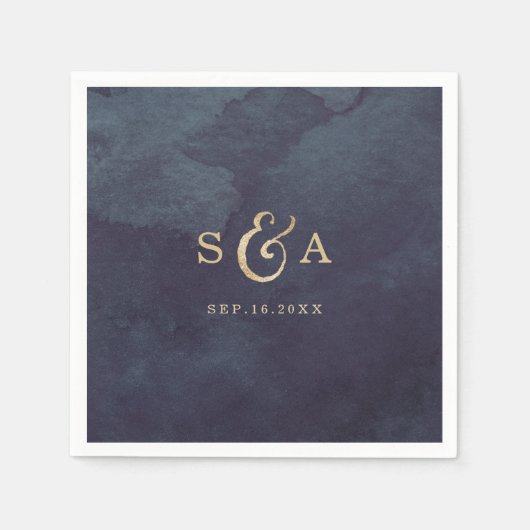 Serviette En Papier Monogramme de calligraphie de parties scintillant (Devant)