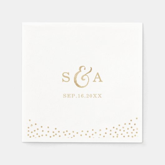 Serviette En Papier Monogramme de calligraphie de parties scintillant (Devant)