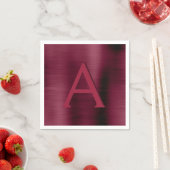 Serviette En Papier Monogramme de canneberge de Bourgogne Mariage init (En situation)