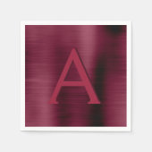 Serviette En Papier Monogramme de canneberge de Bourgogne Mariage init (Devant)