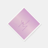 Serviette En Papier Monogramme de chevauchement unique | Lavande douce (Coin)