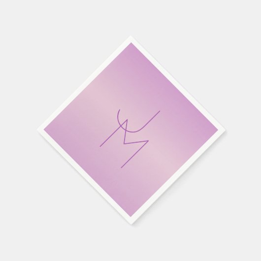 Serviette En Papier Monogramme de chevauchement unique | Lavande douce (Coin)