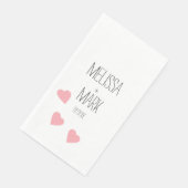 Serviette En Papier Monogramme de coeurs flottants roses (Coin)