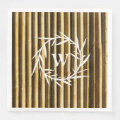 Serviette En Papier Monogramme de couleurs neutres rustiques chaudes (Devant)