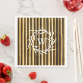 Serviette En Papier Monogramme de couleurs neutres rustiques chaudes (En situation)