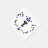 Serviette En Papier Monogramme de couronne 'T' (Coin)