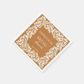 Serviette En Papier Monogramme de douche de mariée en terre cuite tala (Coin)