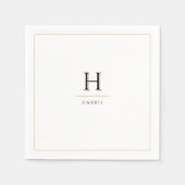 Serviette En Papier Monogramme de famille élégant moderne et luxueux (Devant)