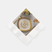 serviette en papier monogramme de feuille d'or lux (Coin)