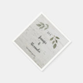 Serviette En Papier Monogramme de feuilles botaniques rustiques pour m (Coin)