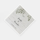 Serviette En Papier Monogramme de feuilles botaniques rustiques pour m (Coin)