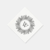 Serviette En Papier Monogramme de flocon de neige (Coin)