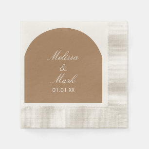 Serviette En Papier Monogramme de forme de ton de terre d'arche simple