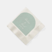 Serviette En Papier Monogramme de forme menthe simple arche (Coin)