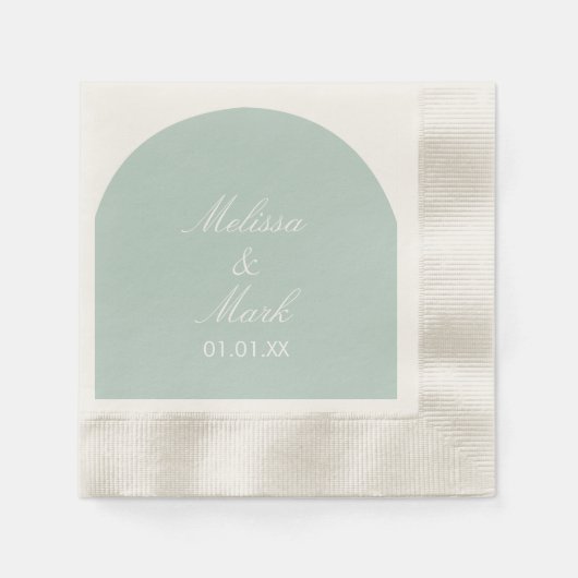 Serviette En Papier Monogramme de forme menthe simple arche (Devant)