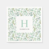 Serviette En Papier Monogramme de la famille Spring Meadow (Devant)