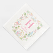 Serviette En Papier Monogramme de la Nativité Pastel (Coin)