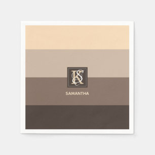 Serviette En Papier Monogramme de la palette de couleurs Mocha Latte