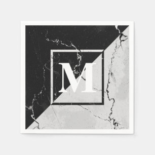 Serviette En Papier Monogramme de marbre
