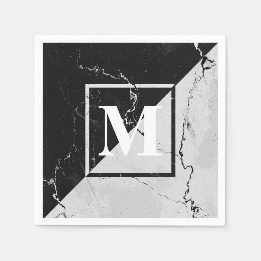 Serviette En Papier Monogramme de marbre (Devant)