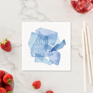 Serviette En Papier Monogramme de mariage aux formes aquarelles modern