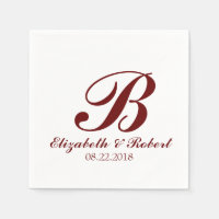 Monogramme de Mariage blanc rouge de Bourgogne