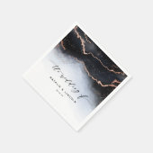 Serviette En Papier Monogramme de Mariage bleu Dusty (Coin)