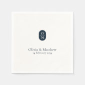 Serviette En Papier Monogramme de mariage chic moderne (Devant)