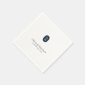 Serviette En Papier Monogramme de mariage chic moderne (Coin)