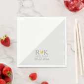 Serviette En Papier monogramme de mariage élégant (En situation)