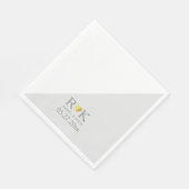 Serviette En Papier monogramme de mariage élégant (Coin)