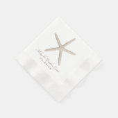 Serviette En Papier Monogramme de mariage élégant neutre beige étoile (Coin)