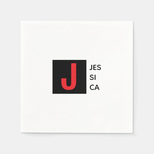 Serviette En Papier Monogramme de nom professionnel élégant moderne (Devant)