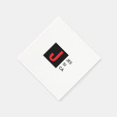 Serviette En Papier Monogramme de nom professionnel élégant moderne (Coin)