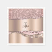 Serviette En Papier Monogramme de Parties scintillant Gold Diamonds Ro (Devant)
