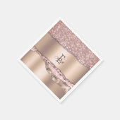 Serviette En Papier Monogramme de Parties scintillant Gold Diamonds Ro (Coin)
