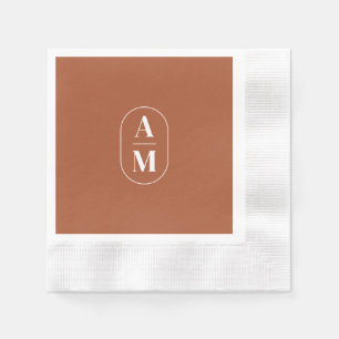 Serviette En Papier Monogramme de pilule minimaliste moderne - Terra C