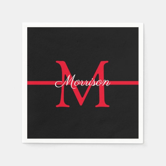 Serviette En Papier Monogramme de retraite des pompiers de la ligne ro (Devant)