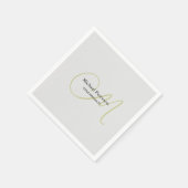 Serviette En Papier Monogramme de script sophistiqué initial moderne (Coin)