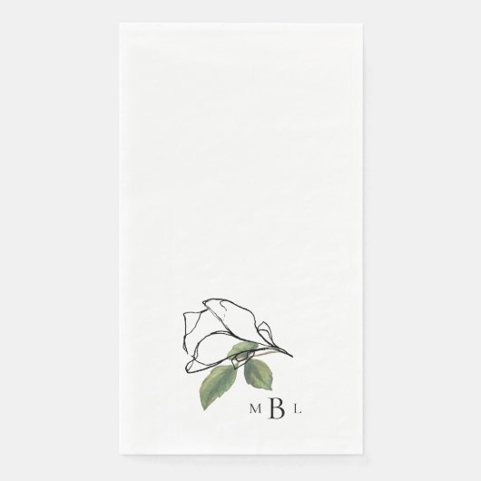 Serviette En Papier Monogramme De Souche Simple Contemporain (Devant)