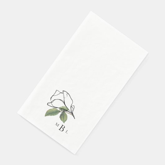 Serviette En Papier Monogramme De Souche Simple Contemporain (Coin)