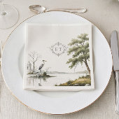 Serviette en papier monogramme de style campagne f