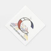 Serviette En Papier Monogramme de style néoplasticisme frappant. Lettr (Coin)