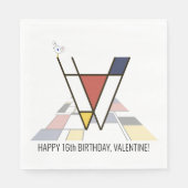 Serviette En Papier Monogramme de style néoplasticisme frappant. Lettr (Devant)