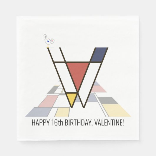 Serviette En Papier Monogramme de style néoplasticisme frappant. Lettr (Devant)