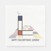 Serviette En Papier Monogramme de style néoplasticisme frappant. Lettr (Devant)