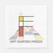 Serviette En Papier Monogramme de style néoplasticisme frappant. Lettr (Devant)